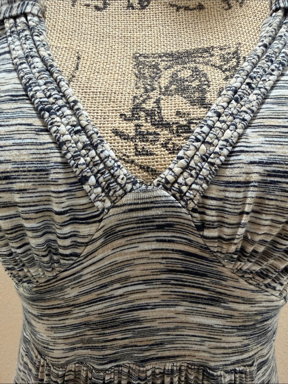 Cable & Gauge Grey Patterned V-Neck Maxi Dress - Picture 6 of 6